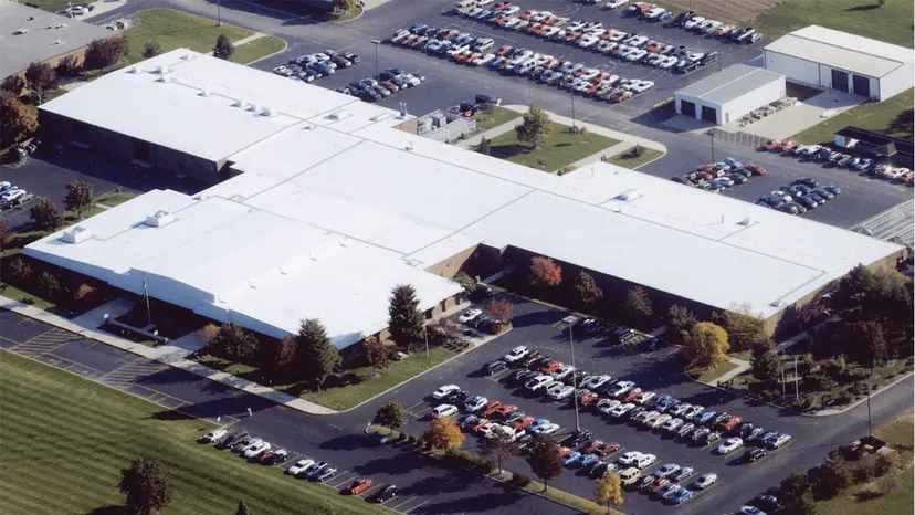 Flat roof replacement inspection on an Indianapolis commercial building
